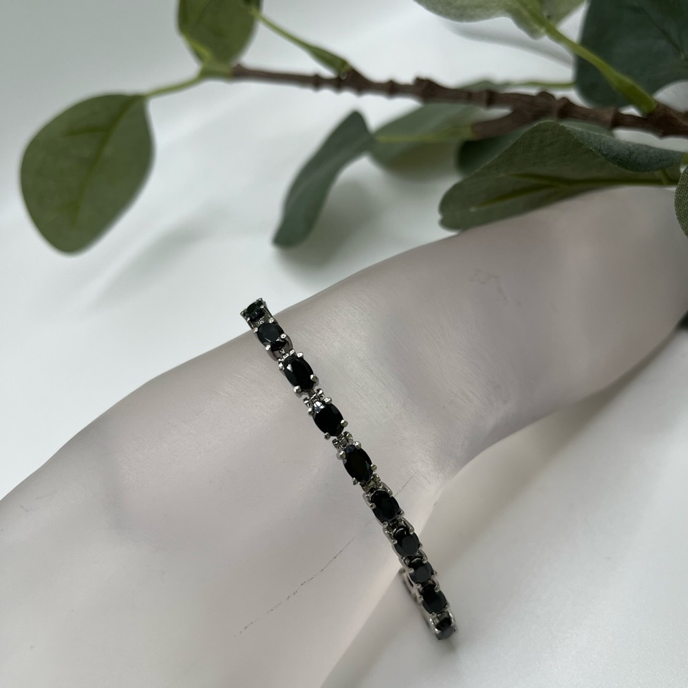 NEW Black Thai Spinel Tennis Bracelet 7.25”